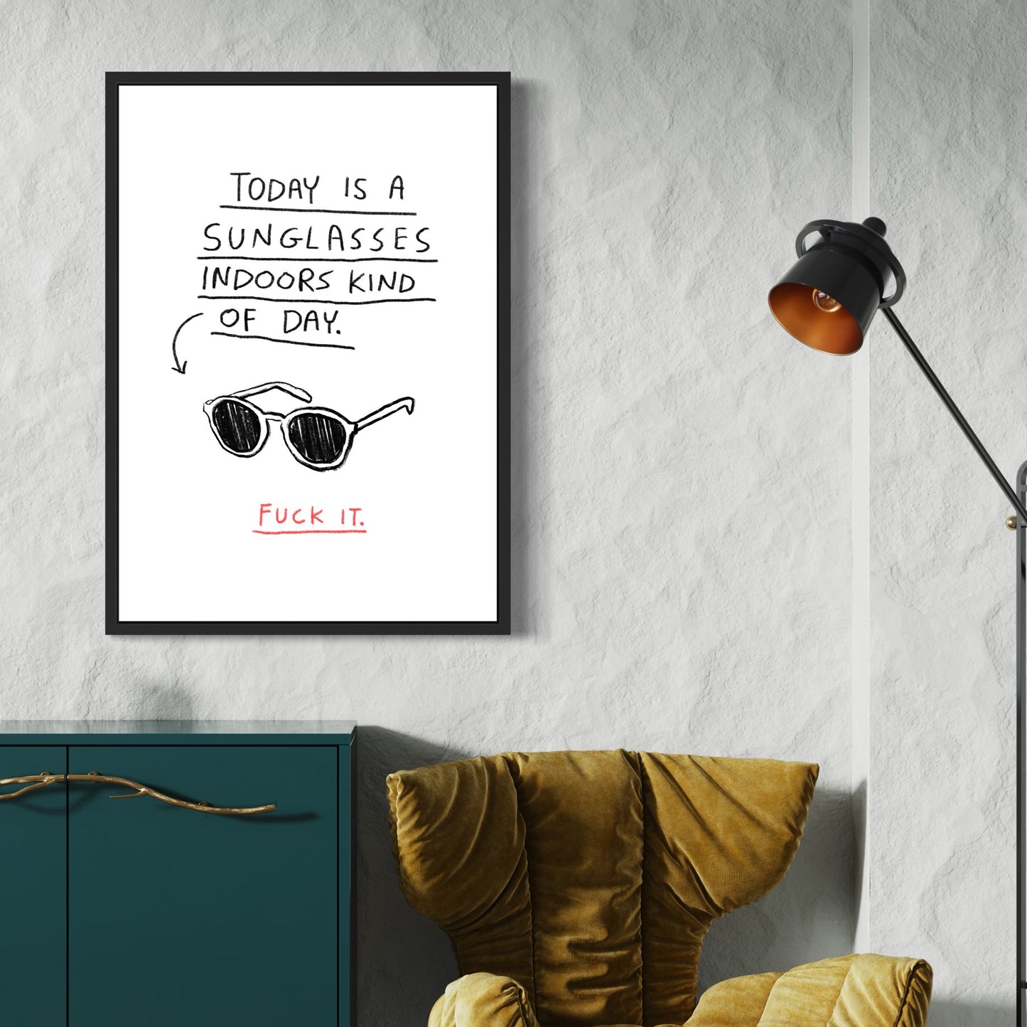 Sunglasses Indoors print