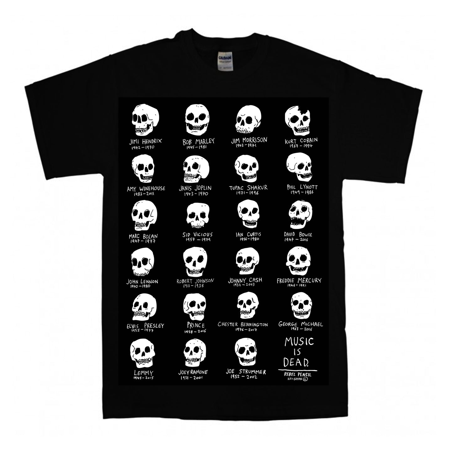 MUSIC IS DEAD T-SHIRT BLACK